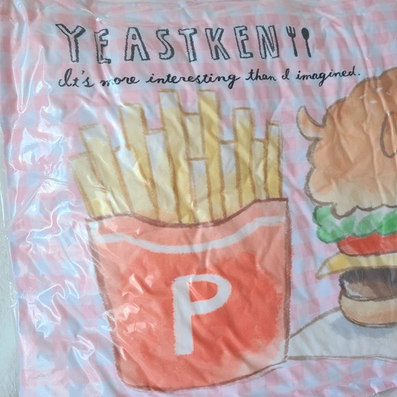 Yeast Ken - Toreba Exclusive - Gingham Check Big Cushion - Burger & Fries - Picture 3 of 3
